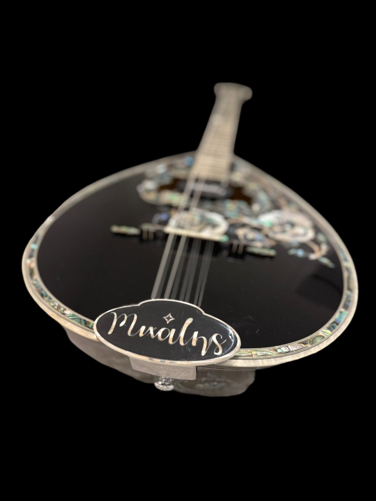 Bouzouki Tailpiece - Inlay Acrylic Pearl Antique