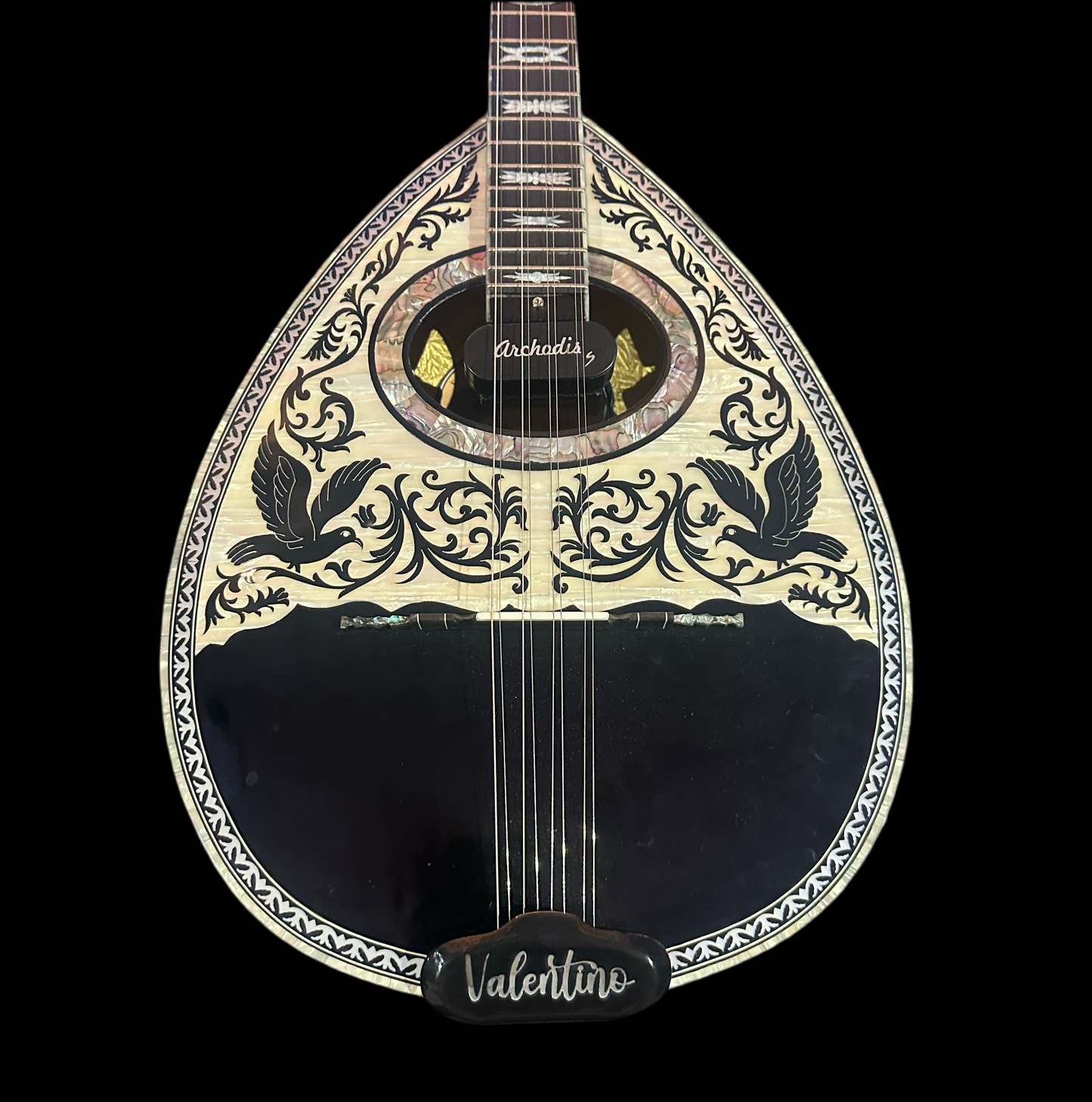 Bouzouki Tailpiece Standard Black - Custom Engraved