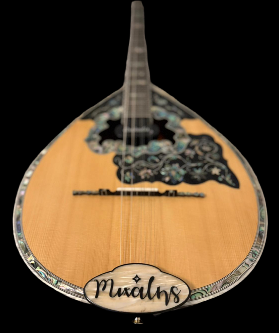 Bouzouki Tailpiece - Inlay Acrylic Pearl Antique