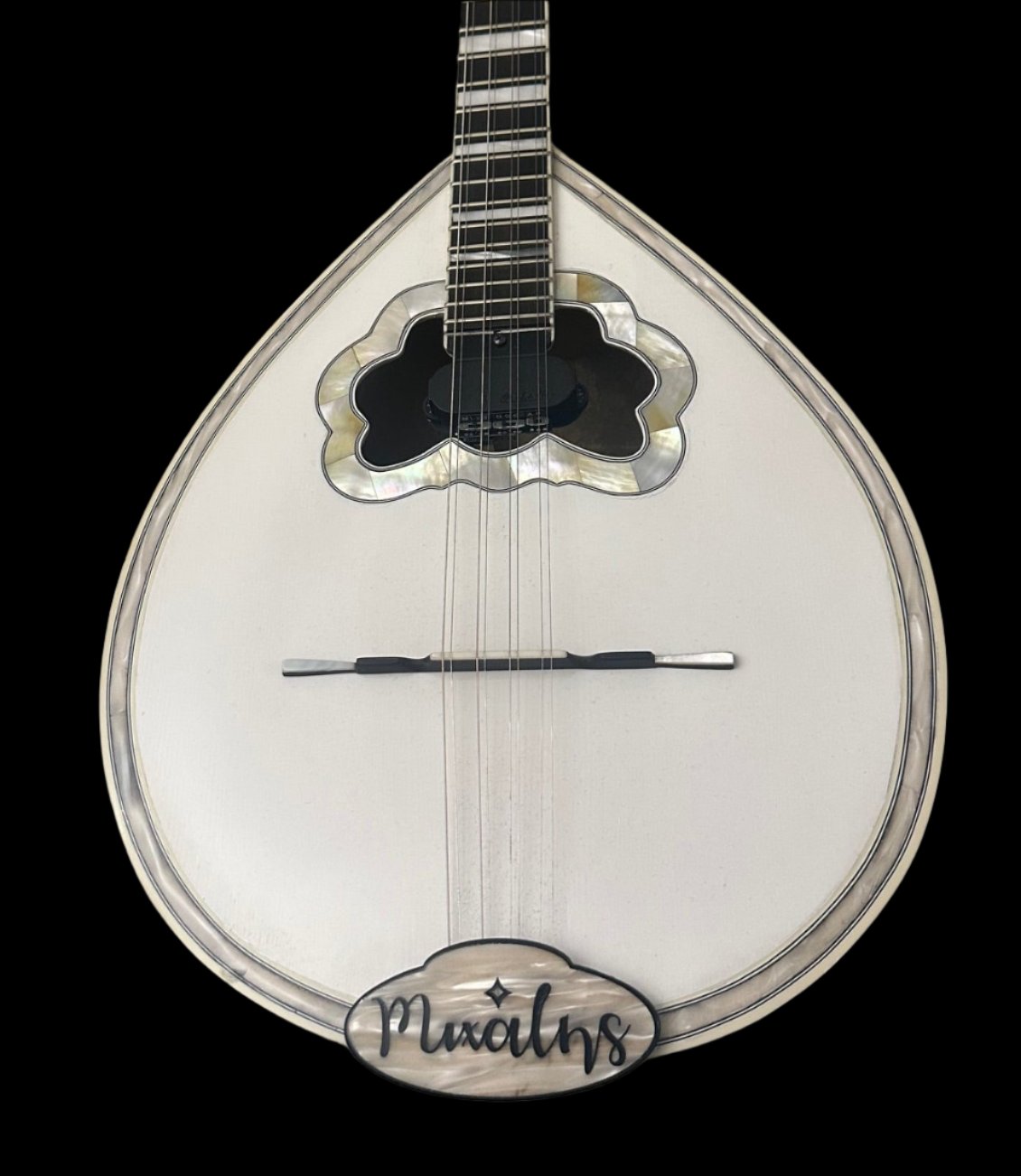Bouzouki Tailpiece - Inlay Acrylic Pearl Antique