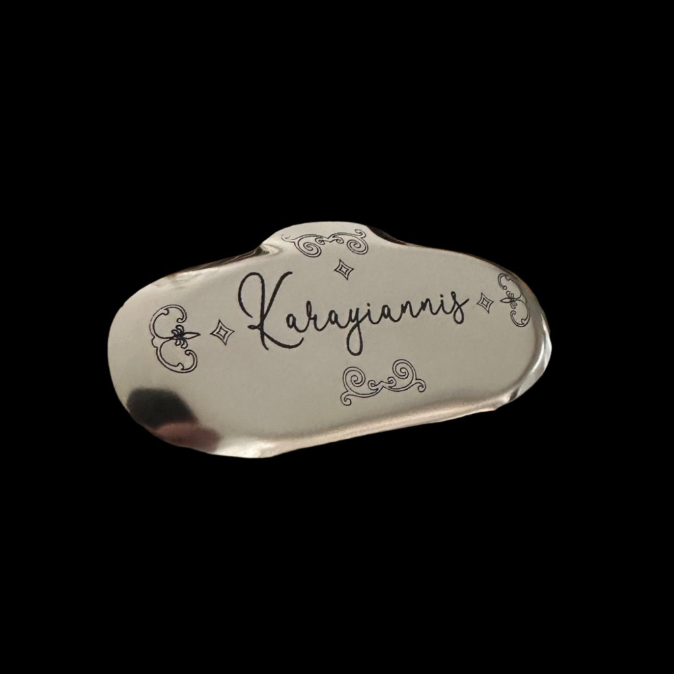 Bouzouki Tailpiece Standard Steel - Engraved in Black