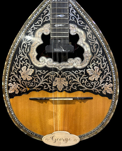 Bouzouki Tailpiece - Engraved Maple
